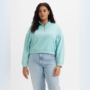 Levi’s Blue Cosmo 1/4 Zip Cropped Sweatshirt size XXL NWT